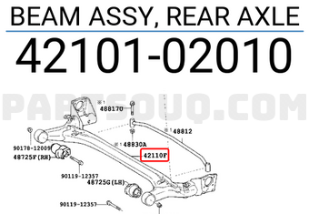 Toyota 4210102010 BEAM ASSY, REAR AXLE