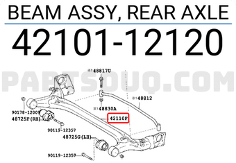 Toyota 4210112120 BEAM ASSY, REAR AXLE
