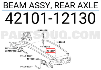 Toyota 4210112130 BEAM ASSY, REAR AXLE
