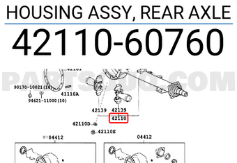 Toyota 4211060760 HOUSING ASSY, REAR AXLE