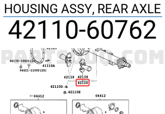 Toyota 4211060762 HOUSING ASSY, REAR AXLE