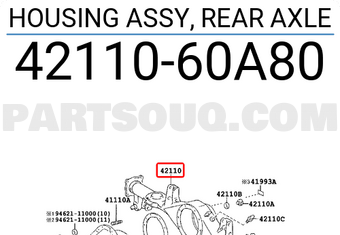 Toyota 4211060A80 HOUSING ASSY, REAR AXLE