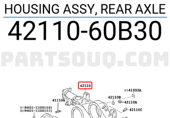 Toyota 4211060B30 HOUSING ASSY, REAR AXLE