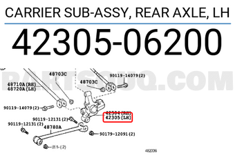Toyota 4230506200 CARRIER SUB-ASSY, REAR AXLE, LH