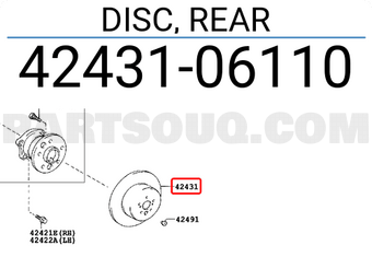 Toyota 4243106110 DISC, REAR