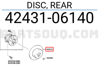 Toyota 4243106140 DISC, REAR