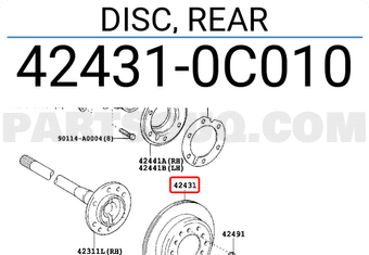 Toyota 424310C010 DISC, REAR