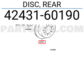 Toyota 4243160190 DISC, REAR