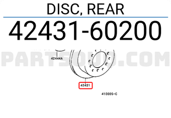 Toyota 4243160200 DISC, REAR