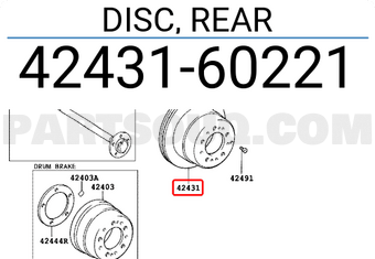 Toyota 4243160221 DISC, REAR