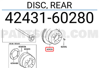Toyota 4243160280 DISC, REAR