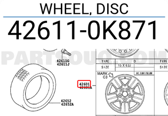 Toyota 426110K871 WHEEL, DISC