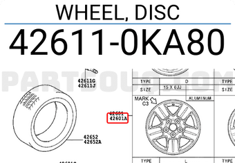 Toyota 426110KA80 WHEEL, DISC
