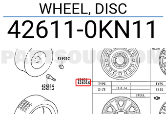 Toyota 426110KN11 WHEEL, DISC