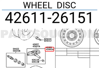 Toyota 4261126151 WHEEL DISC