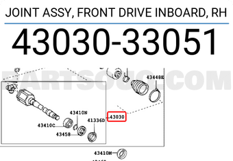 Toyota 4303033051 JOINT ASSY, FRONT DRIVE INBOARD, RH