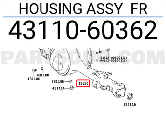 Toyota 4311060362 HOUSING ASSY FR