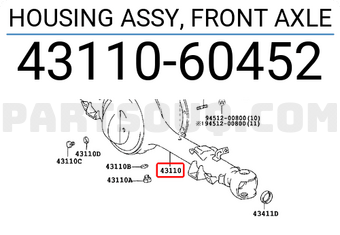 Toyota 4311060452 HOUSING ASSY, FRONT AXLE