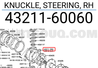 Toyota 4321160060 KNUCKLE, STEERING, RH