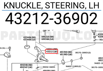 Toyota 4321236902 KNUCKLE, STEERING, LH