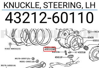 Toyota 4321260110 KNUCKLE, STEERING, LH