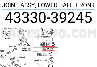 Toyota 4333039245 JOINT ASSY, LOWER BALL, FRONT