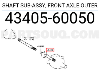 Toyota 4340560050 SHAFT SUB-ASSY, FRONT AXLE OUTER