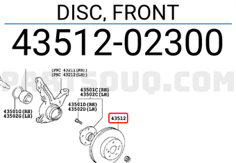 Toyota 4351202300 DISC, FRONT