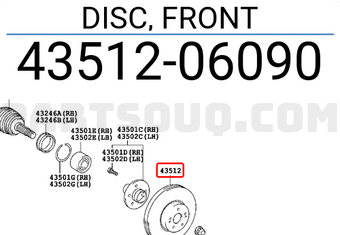Toyota 4351206090 DISC, FRONT