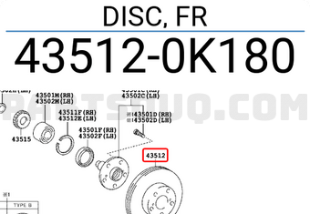 Toyota 435120K180 DISC, FR