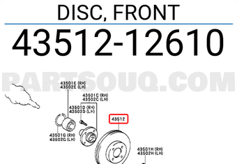 Toyota 4351212610 DISC, FRONT