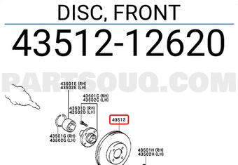 Toyota 4351212620 DISC, FRONT