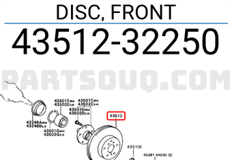 Toyota 4351232250 DISC, FRONT