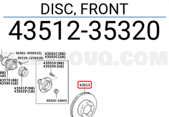 Toyota 4351235320 DISC, FRONT