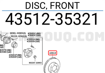 Toyota 4351235321 DISC, FRONT