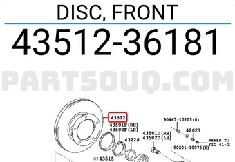 Toyota 4351236181 DISC, FRONT