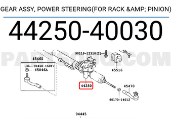 Toyota 4425040030 GEAR ASSY, POWER STEERING(FOR RACK & PINION)