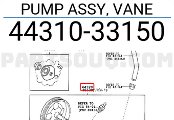 Toyota 4431033150 PUMP ASSY, VANE