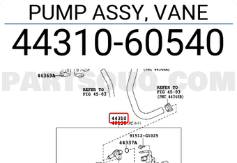 Toyota 4431060540 PUMP ASSY, VANE
