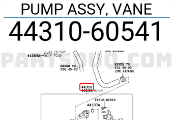 Toyota 4431060541 PUMP ASSY, VANE