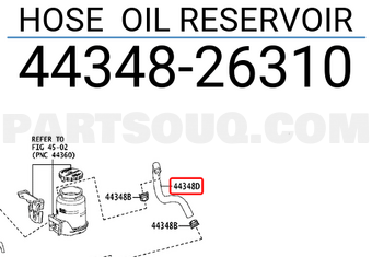 Toyota 4434826310 HOSE OIL RESERVOIR