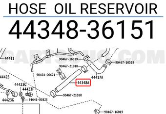 Toyota 4434836151 HOSE OIL RESERVOIR