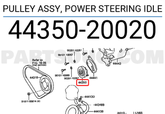 Toyota 4435020020 PULLEY ASSY, POWER STEERING IDLE