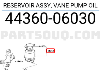 Toyota 4436006030 RESERVOIR ASSY, VANE PUMP OIL