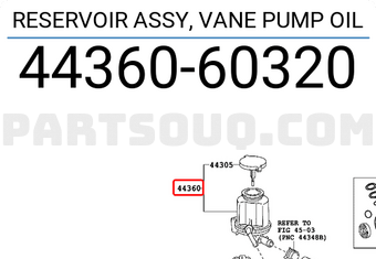 Toyota 4436060320 RESERVOIR ASSY, VANE PUMP OIL