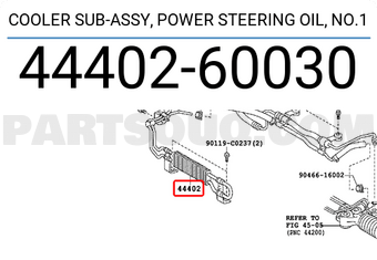 Toyota 4440260030 COOLER SUB-ASSY, POWER STEERING OIL, NO.1
