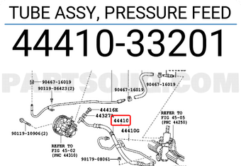 Toyota 4441033201 TUBE ASSY, PRESSURE FEED