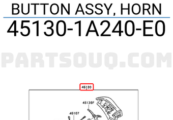 Toyota 451301A240E0 BUTTON ASSY, HORN