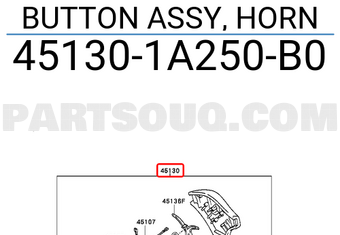 Toyota 451301A250B0 BUTTON ASSY, HORN