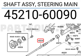 Toyota 4521060090 SHAFT ASSY, STEERING MAIN